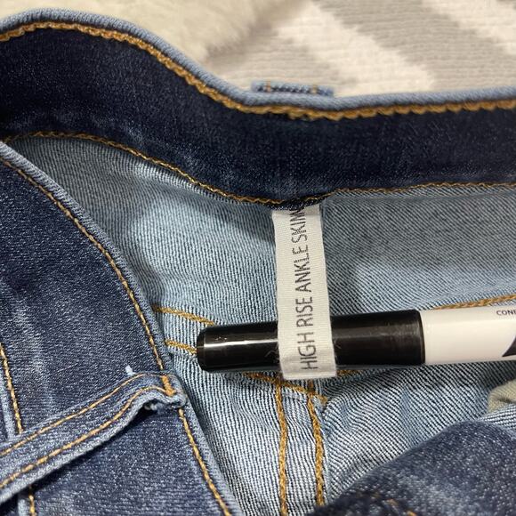 Rag and Bones High Rise‎ Ankle Skinny Medium Dark Wash Jeans Size 27 - Picture 4 of 7